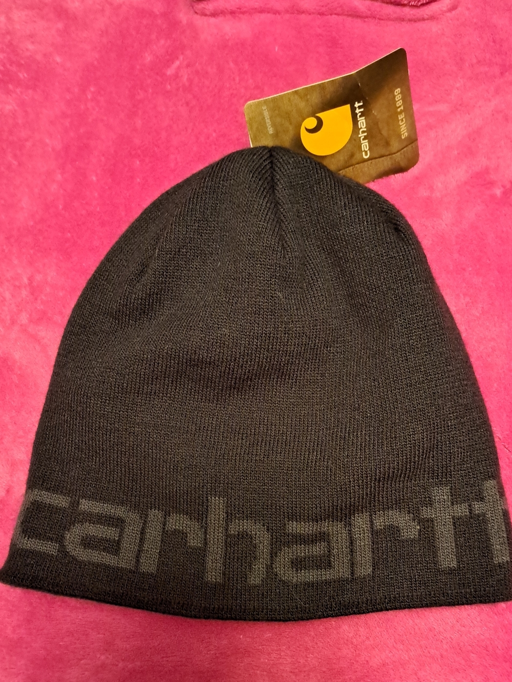 Carhartt Black Knit Logo Toque NWT